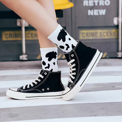 Cow Spots Socks Comfortable & Breathable Mid Tube Socks Women's Stockings