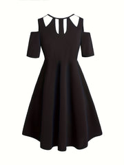 Cold Shoulder Round Neck Dress