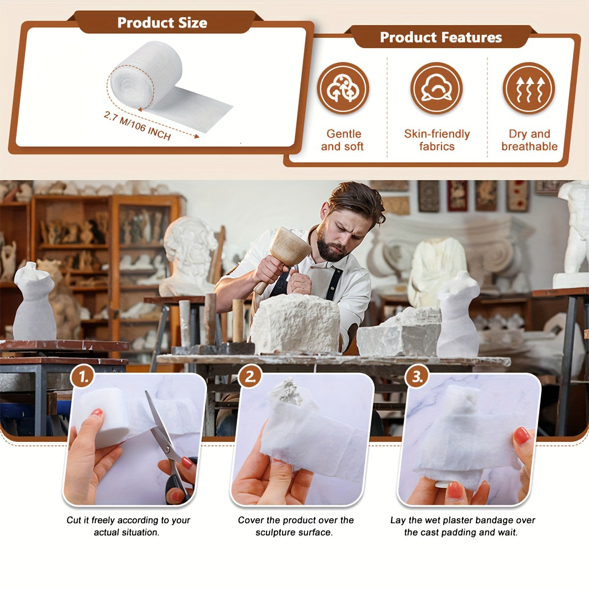 Cast Padding Wrap Cotton Undercast Padding Bandage Plaster Gauze Bandage