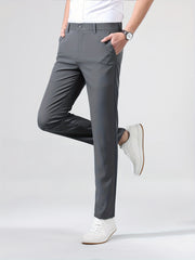 Men's Slim Fit Suit Trousers with Pockets