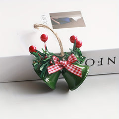 4pcs Christmas Bell Ornaments Red Green Golden Tree Decoration Gift