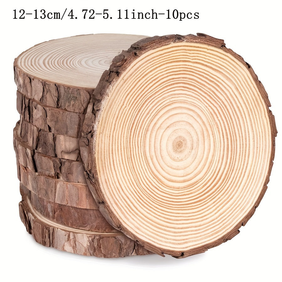 10pcs Natural Fur Wood Coasters Craft Kits Christmas Decorations DIY Fur Craft