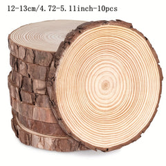 10pcs Natural Fur Wood Coasters Craft Kits Christmas Decorations DIY Fur Craft