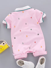 Baby Boys Casual Thin Romper With Number Print