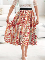 Geometric Print High Waist A line Skirt