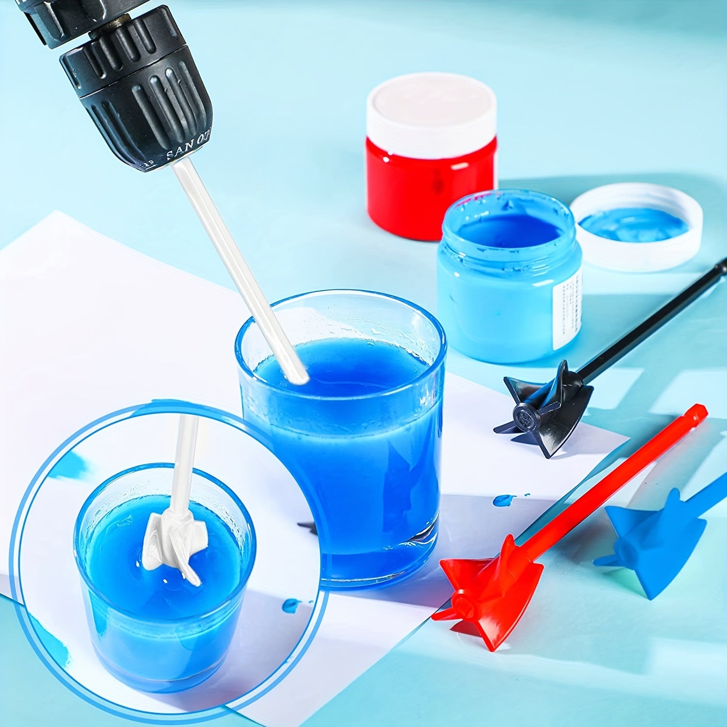 Resin Mixer Paddles for Drill - Epoxy Mixer Attachment