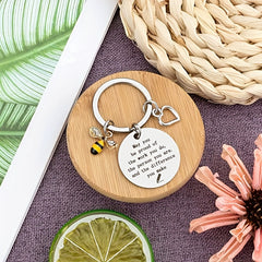 Bee Pendant Keychain Key Ring Teacher Appreciation From Students