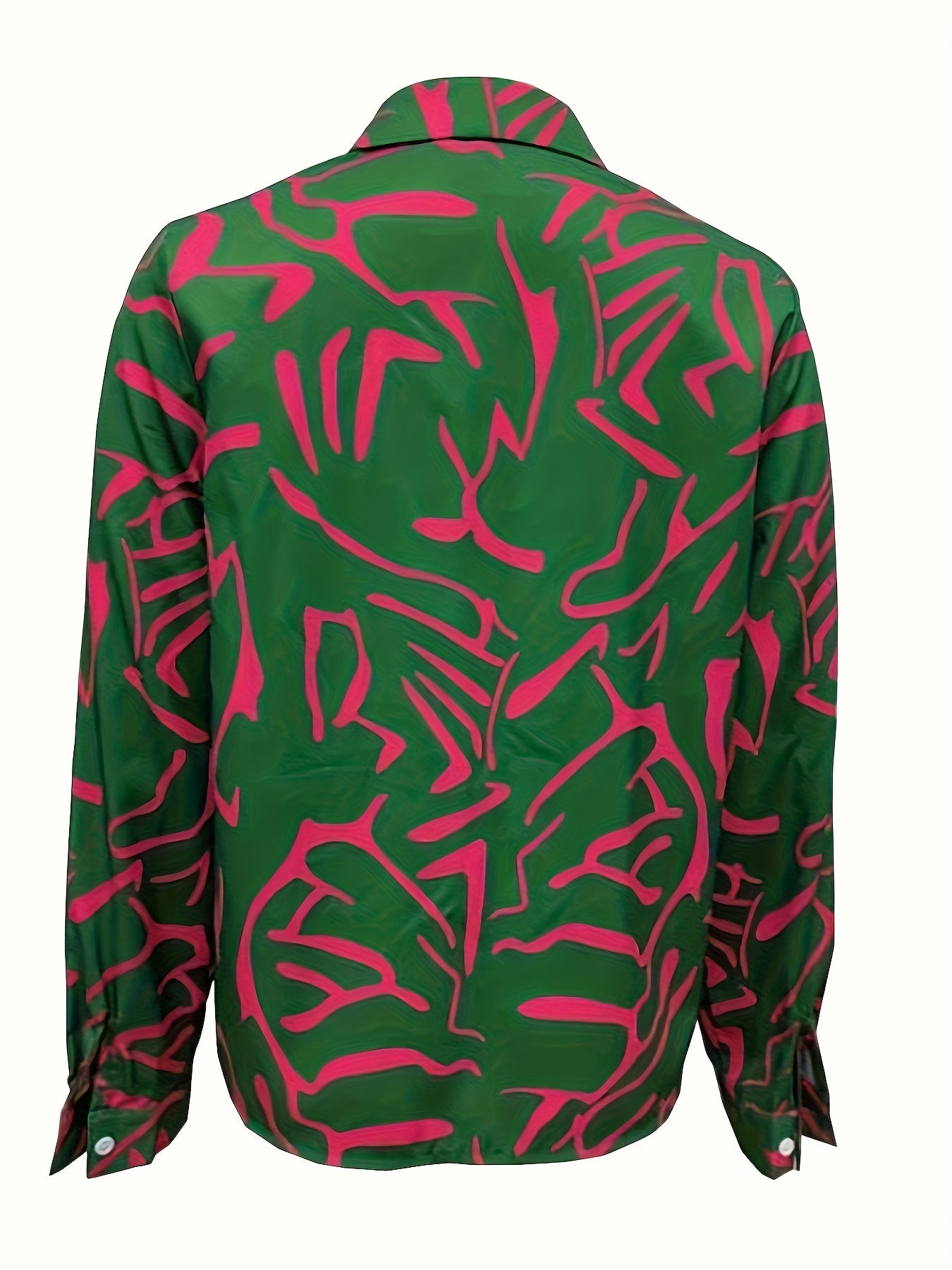 Graffiti Print Long Sleeve Button Up Shirt