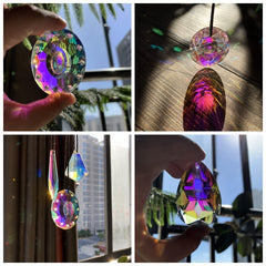 10pcs Colorful Crystal Chandelier Light Drops Pendants Prisms Hanging