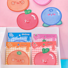 4pcs 120Sheets Cartoon Fruit Sticky Notes Tearable Memo Pad Set