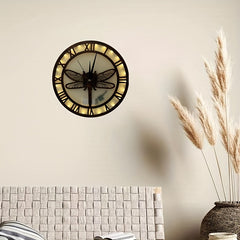 Wooden Carved Craft Nursery Night Light Clock