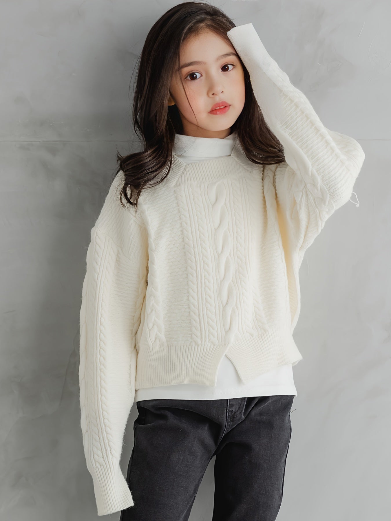Warm Knit Sweater Girls Comfy Pullover Kids Gift Christmas Fall Winter