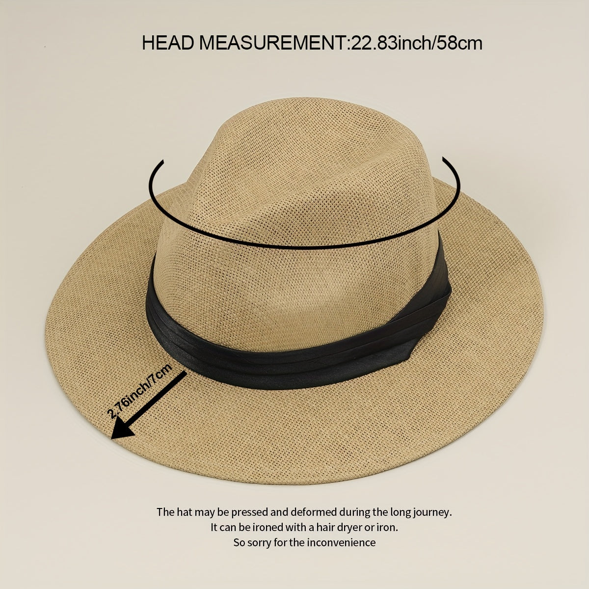 Men's Outdoor Seaside Sunscreen Jazz Straw Hat Beach Hat