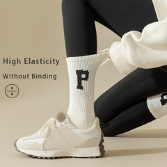 6 Pairs Letter Print Thermal Crew Socks for Women