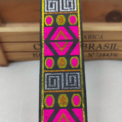 Vintage Jacquard Ribbon Embroidered Lace 2 Yards x 3 1/3inch