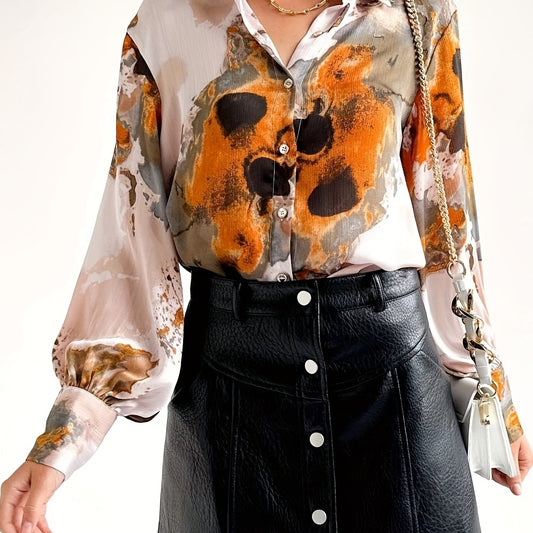 Tie Dye Long Sleeve Button Up Shirt