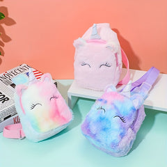 Kids Cartoon Plush Chest Bag Shoulder Bag Travel Backpack Girls