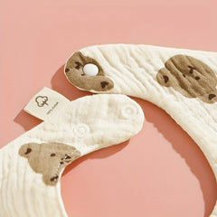 Baby 6-Layer Cotton Gauze Petal Bib, 360° Rotatable, Soft and Absorbent
