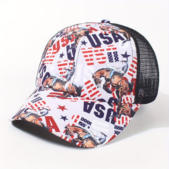 Ponytail Horse Print Baseball Cap Mesh Breathable Dad Hat