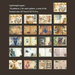 40pcs Dark Style Journal Diary Decoration Writing Paper