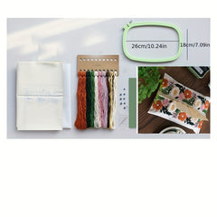 Retro Flower Embroidery DIY Fabric Handkerchief Bag Paper Towel Bag