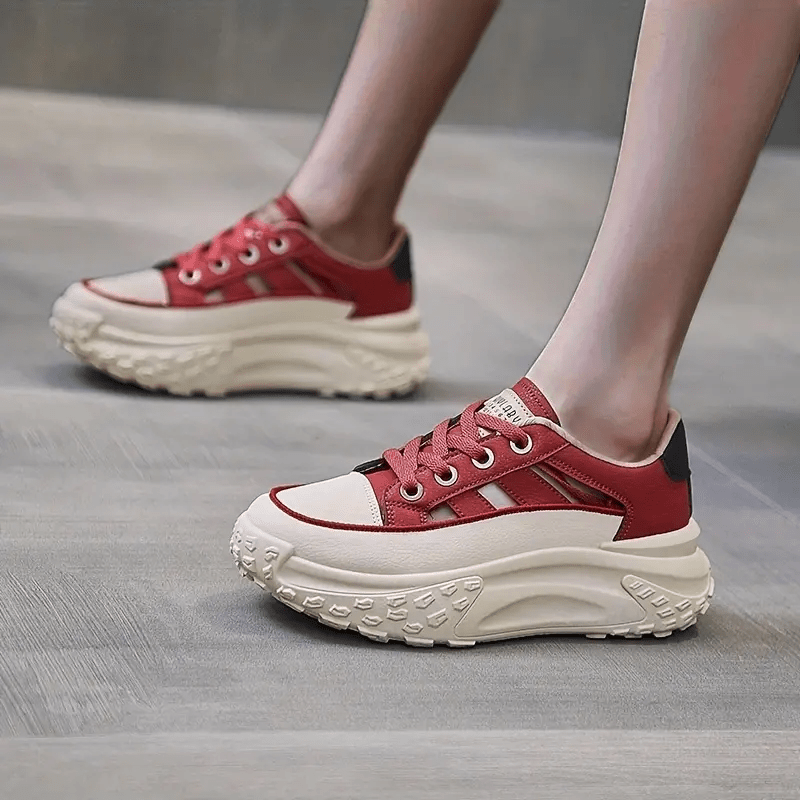 Women's Hollow Out Lace Up Platform Sneakers