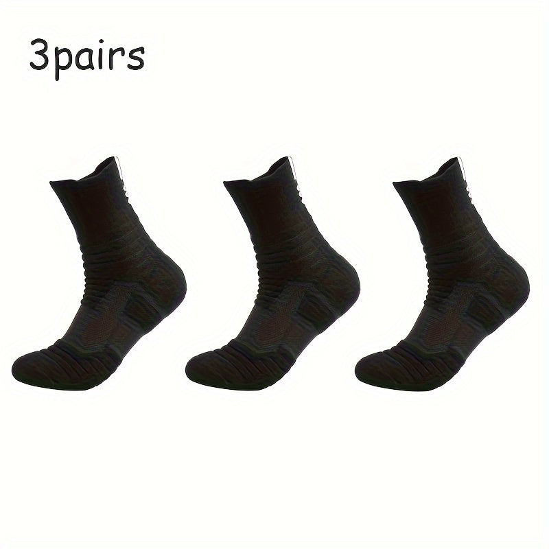 Men's Mid Crew Sport Socks, 3 Pairs, Sweat Absorbing, Comfy, Breathable