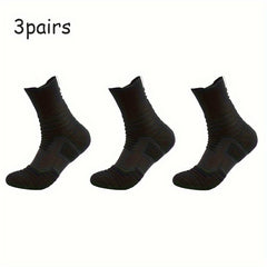Men's Mid Crew Sport Socks, 3 Pairs, Sweat Absorbing, Comfy, Breathable