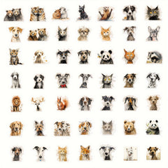 50pcs Cartoon Fried Animal Series Graffiti Stickers Waterproof DIY Sticker Pack