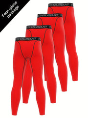 Men's Solid Leggings Active Quick-Dry Compression Pants