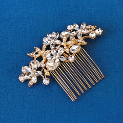Boho Style Bridal Hair Comb Crystal Flower Hair Comb