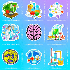 50pcs Laboratory Science Stickers Physics Biology Chemistry Stickers