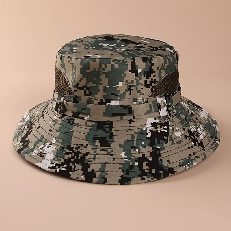 Kids Camouflage Bucket Hat Mesh Sun Hat