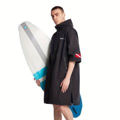 Turbo Waterproof Surf Poncho Changing Towel Robe - Short Sleeve Bathrobe