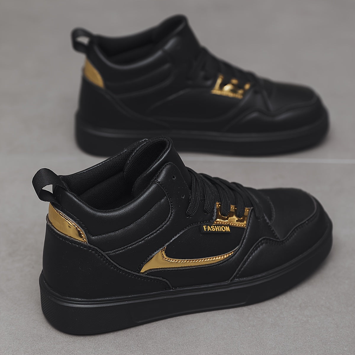 Casual Faux Leather High Top Skate Shoes