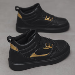 Casual Faux Leather High Top Skate Shoes
