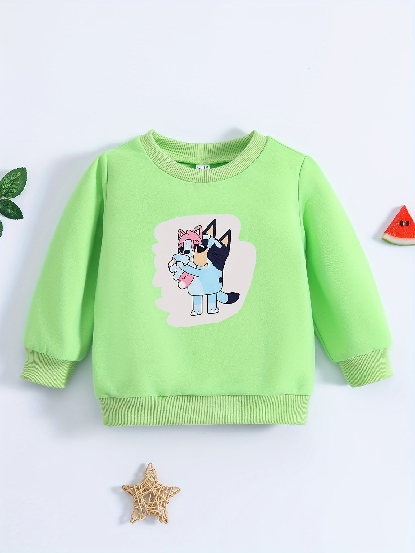 Baby Puppy Print Sweatshirt Long Sleeve Pullover