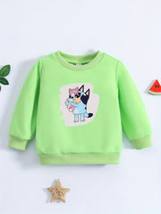 Baby Puppy Print Sweatshirt Long Sleeve Pullover