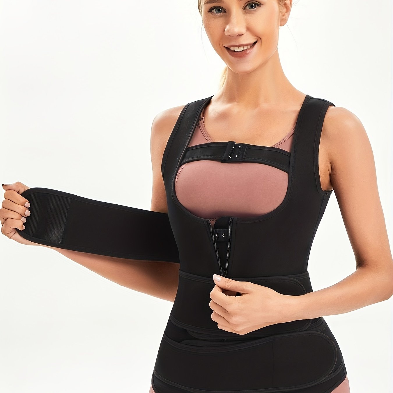 SCARBORO Waist Shaping Vest Shapewear Top Triple Belts