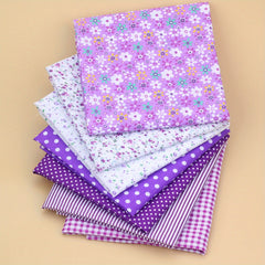 7pcs Printed Cotton Quilting Sewing Patchwork DIY Cloth Purple Series