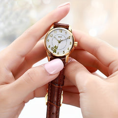 Kids Cat Luminous Watch With PU Leather Belt