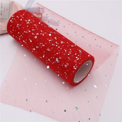Laser Sequins Tulle Roll DIY Skirt Wedding Gift Wrap Sewing Craft Bow Bridal
