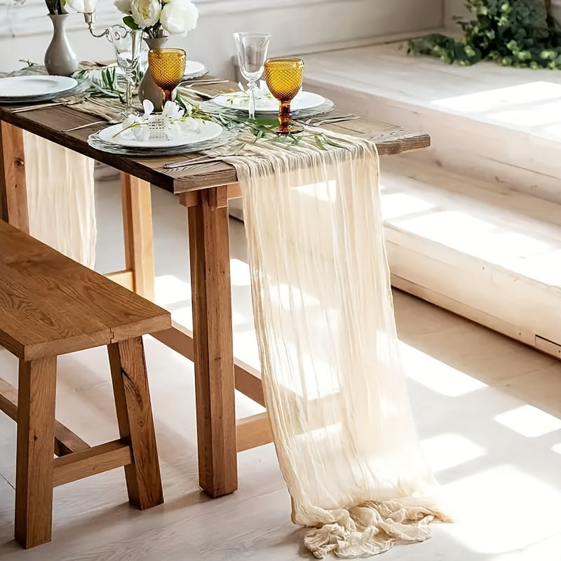 Boho Gauze Table Runner for Wedding Thanksgiving Christmas