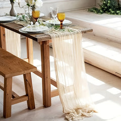 Boho Gauze Table Runner for Wedding Thanksgiving Christmas