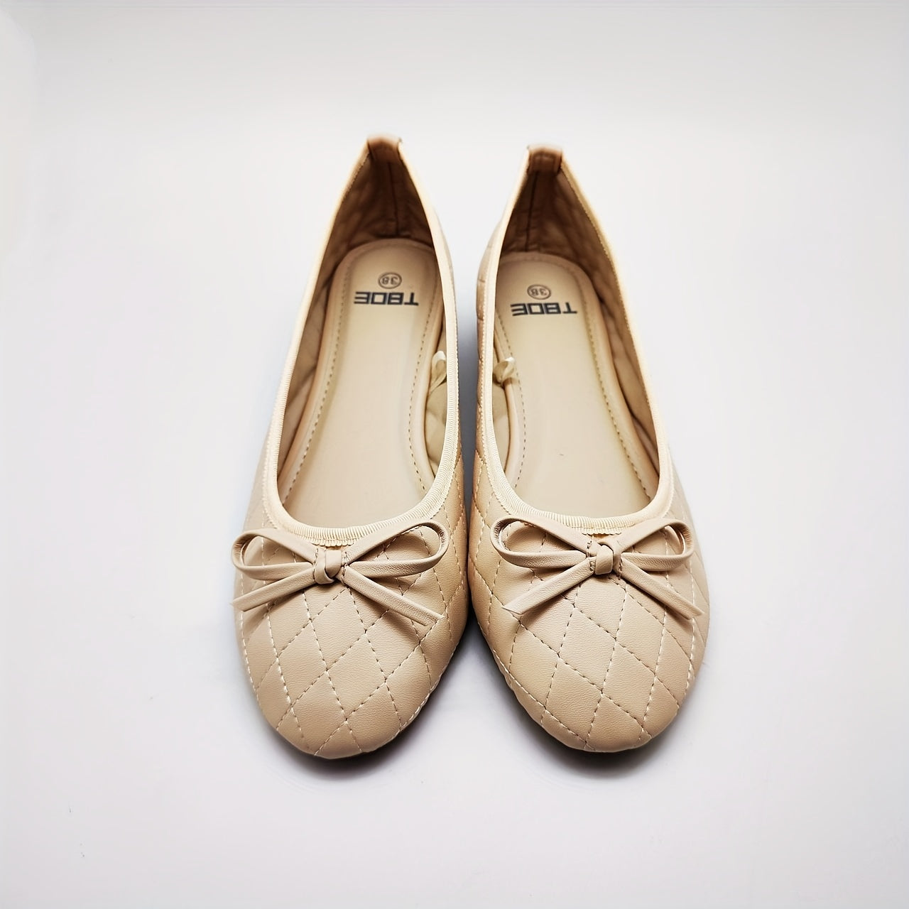 Women's Bowknot Ballet Shoes Slip On Quilted Lightweight Walking Shoes