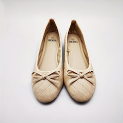 Women's Bowknot Ballet Shoes Slip On Quilted Lightweight Walking Shoes