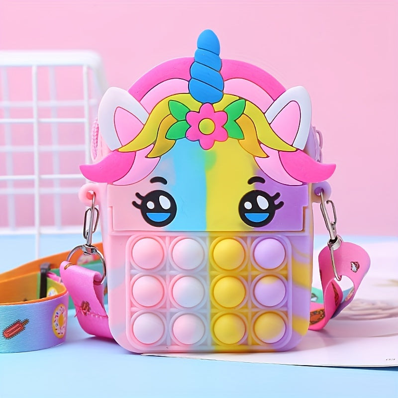 Girls Unicorn Messenger Bag Coin Purse Fidget Toy