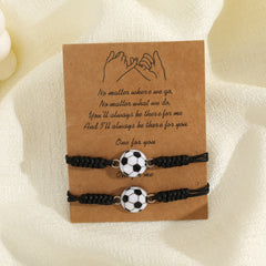 2 Pcs Sports Bracelets - Baseball, Football, Tennis - Friendship Gift