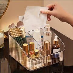 1pc PET Storage Box Desk Pen Holder Stationery Cosmetics Display Rack
