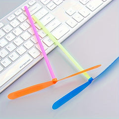20 Pcs Plastic Bamboo Dragonfly Hand-cranked Toy